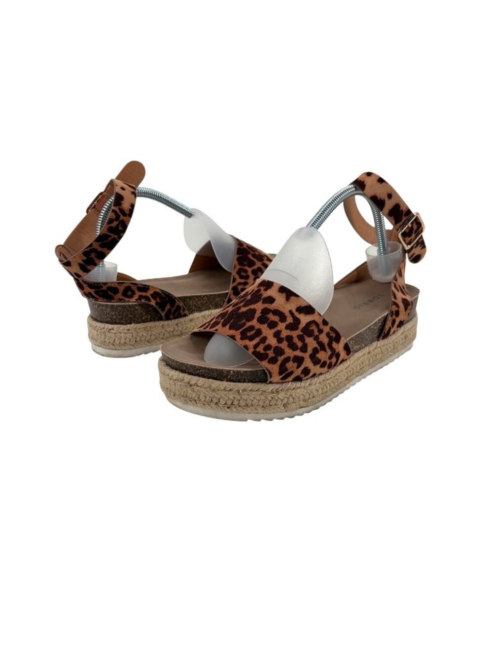Torrid Leopard Print Womens Platform Sandals Open Toe 9 Espadrilles Ankle Strap